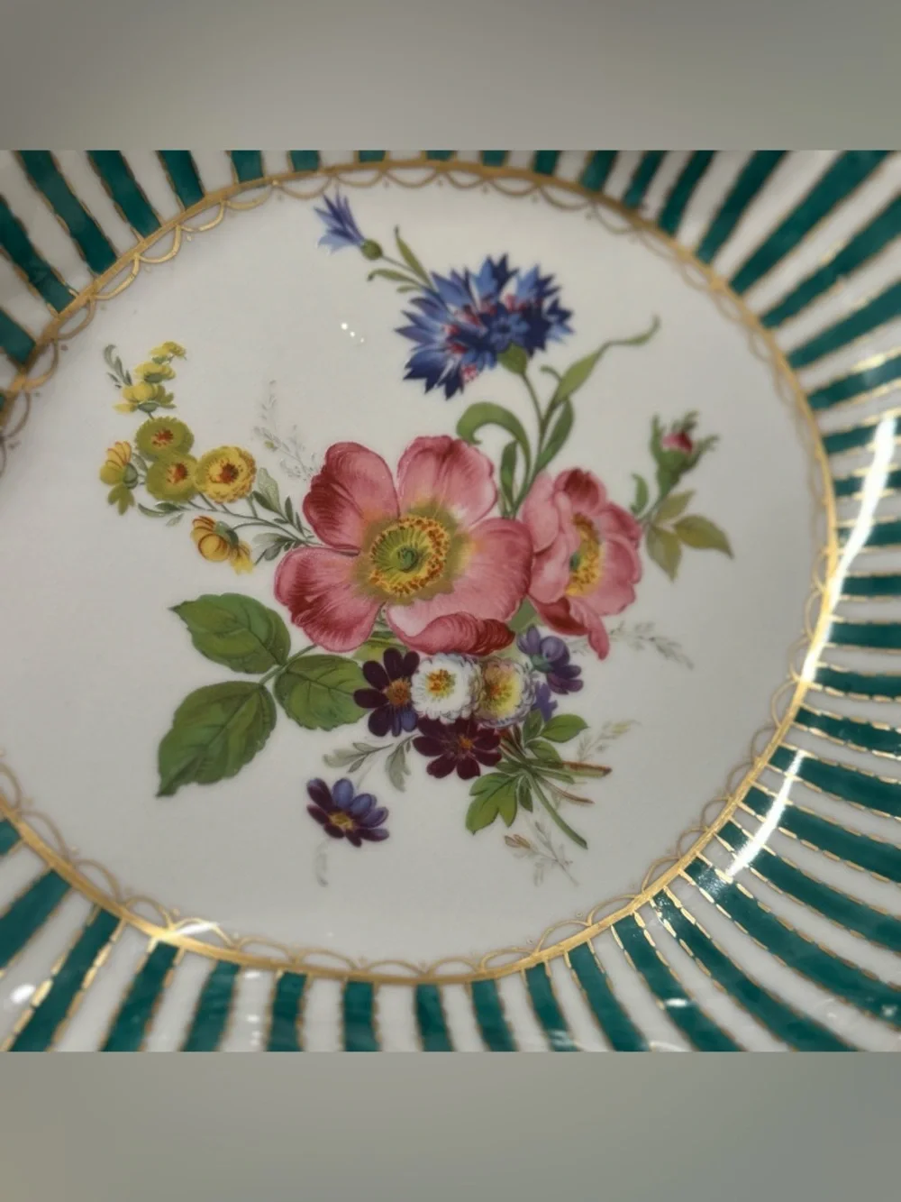 Elios Hand Painted Floral Porcelain Tray- hand-painted tray -bowl 12”